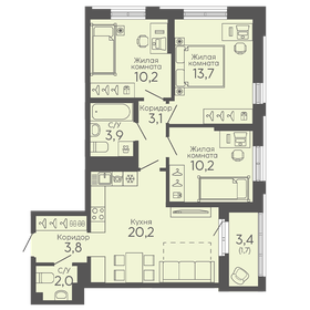 70,4 м², 3-комнатная квартира 4 490 000 ₽ - изображение 91