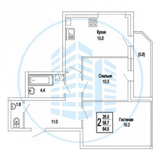 Квартира 69,4 м², 2-комнатная - изображение 3