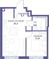 41,6 м², 1-комнатная квартира 21 465 600 ₽ - изображение 77