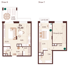 Квартира 74,5 м², 2-комнатная - изображение 1