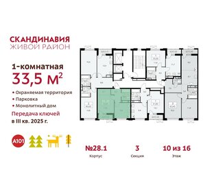 32,7 м², 1-комнатная квартира 11 350 000 ₽ - изображение 96