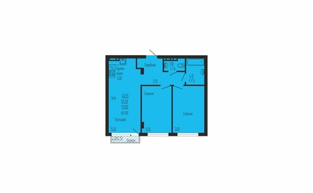 59,9 м², 2-комнатная квартира 7 540 000 ₽ - изображение 14