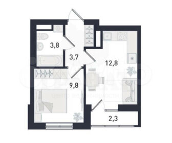 Квартира 32,5 м², 1-комнатная - изображение 1