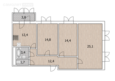 85,3 м², 3-комнатная квартира 17 500 000 ₽ - изображение 52