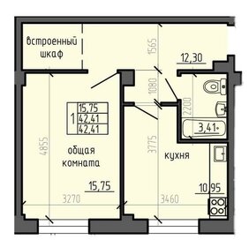 42 м², 1-комнатная квартира 4 800 000 ₽ - изображение 1