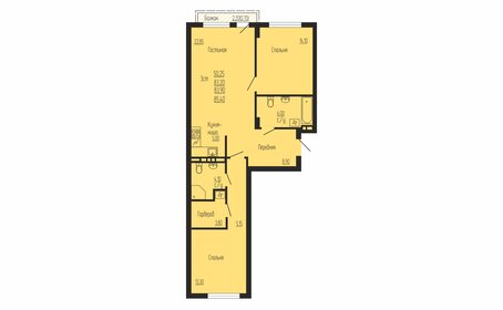 82,8 м², 2-комнатная квартира 9 940 000 ₽ - изображение 16