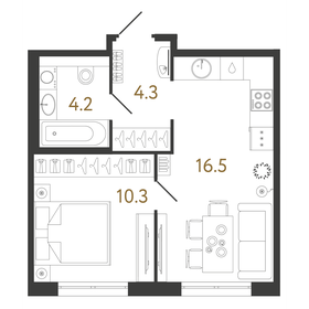 35,1 м², 1-комнатная квартира 10 858 873 ₽ - изображение 79