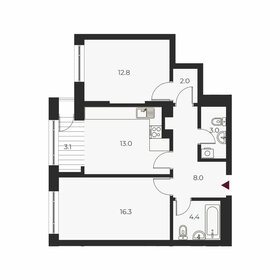 Квартира 62,6 м², 2-комнатная - изображение 1