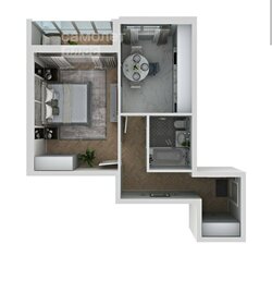 Квартира 40 м², 1-комнатная - изображение 2