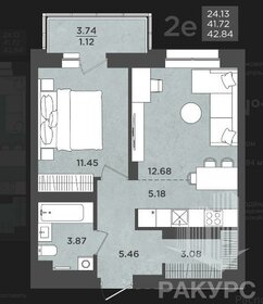 Квартира 42,8 м², 2-комнатная - изображение 1