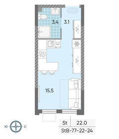 21,6 м², квартира-студия 8 600 000 ₽ - изображение 37