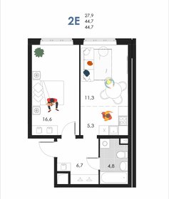 46,2 м², 2-комнатная квартира 4 618 152 ₽ - изображение 21