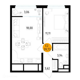 Квартира 39,7 м², 1-комнатная - изображение 1