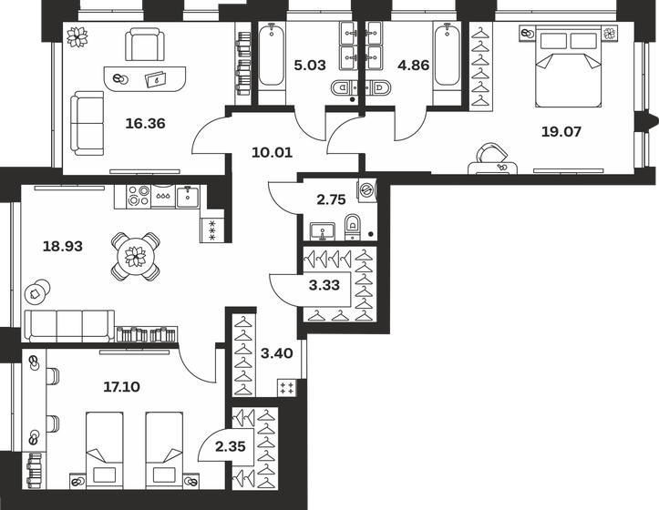 103,2 м², 3-комнатная квартира 19 090 150 ₽ - изображение 24