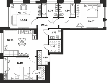 Квартира 103,2 м², 3-комнатная - изображение 1