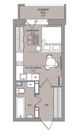 Квартира 31 м², студия - изображение 1