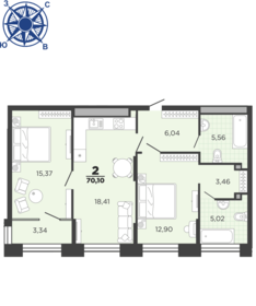 75,1 м², 2-комнатная квартира 7 200 000 ₽ - изображение 39
