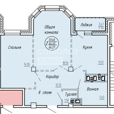 Квартира 64,5 м², 2-комнатная - изображение 2