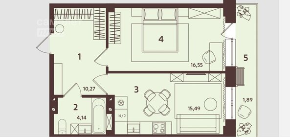 53,9 м², 2-комнатная квартира 5 400 000 ₽ - изображение 66