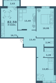 88,4 м², 2-комнатная квартира 6 650 000 ₽ - изображение 51