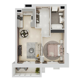 Квартира 48 м², 2-комнатная - изображение 1