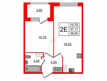 Квартира 39 м², 1-комнатная - изображение 1