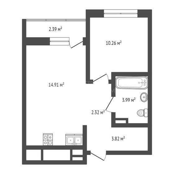 35,3 м², 1-комнатная квартира 4 390 000 ₽ - изображение 22