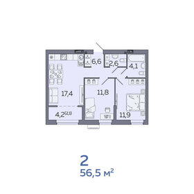 54,1 м², 2-комнатная квартира 6 300 000 ₽ - изображение 77