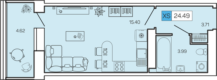 25,1 м², квартира-студия 4 745 798 ₽ - изображение 14