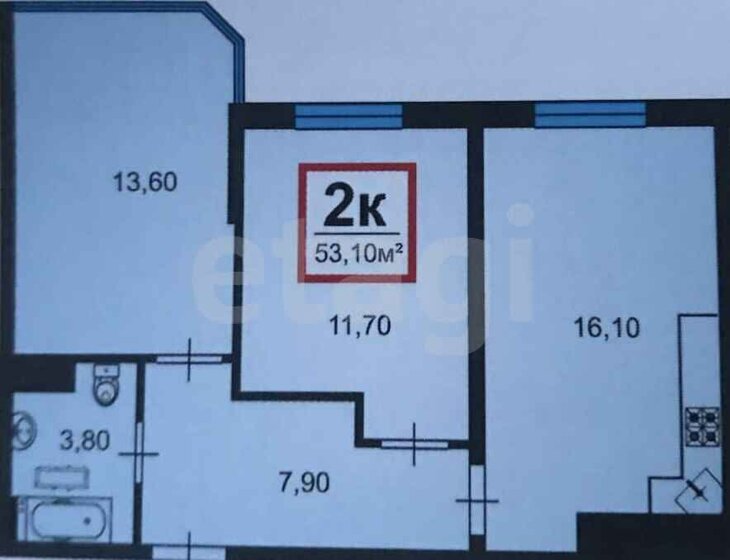 53,1 м², 2-комнатная квартира 8 600 000 ₽ - изображение 1
