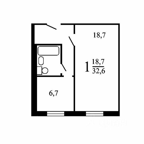 32,9 м², 1-комнатная квартира 10 500 000 ₽ - изображение 1