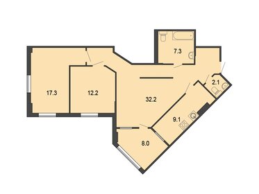 93,7 м², 3-комнатная квартира 11 490 000 ₽ - изображение 44