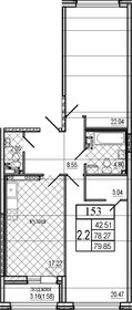 Квартира 79,9 м², 2-комнатная - изображение 1