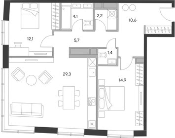 Квартира 79,8 м², 3-комнатные - изображение 1