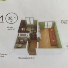 Квартира 36,1 м², 1-комнатная - изображение 3