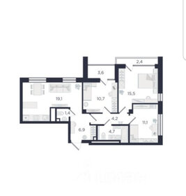 Квартира 76 м², 3-комнатная - изображение 2