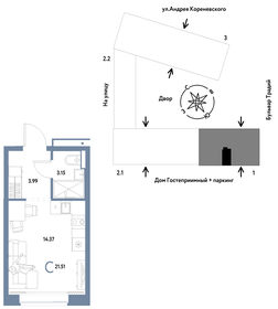 Квартира 21,5 м², студия - изображение 1