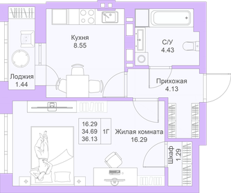 49 м², 1-комнатная квартира 8 825 400 ₽ - изображение 48