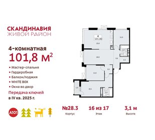 101,8 м², 4-комнатная квартира 28 276 736 ₽ - изображение 6