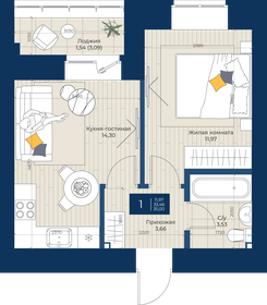 38,5 м², 1-комнатная квартира 3 770 000 ₽ - изображение 86