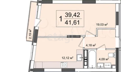 39,6 м², 1-комнатная квартира 3 775 000 ₽ - изображение 31