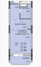 Квартира 32 м², студия - изображение 1