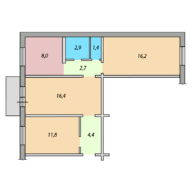 Квартира 64,7 м², 3-комнатная - изображение 2