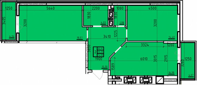 Квартира 74,6 м², 2-комнатная - изображение 2