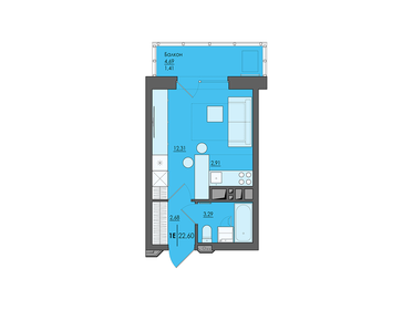 23,3 м², квартира-студия 3 700 000 ₽ - изображение 50