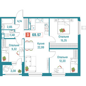 71,2 м², 3-комнатная квартира 13 456 356 ₽ - изображение 10