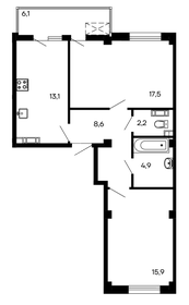 Квартира 68,3 м², 2-комнатная - изображение 1