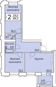 Квартира 69,6 м², 2-комнатная - изображение 1