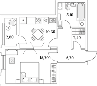 41,2 м², 1-комнатная квартира 8 455 720 ₽ - изображение 27