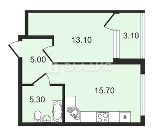 Квартира 42,4 м², 1-комнатная - изображение 1